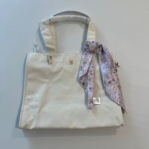 Victoria's Secret Floral-Embossed Tote Bag With Scarf